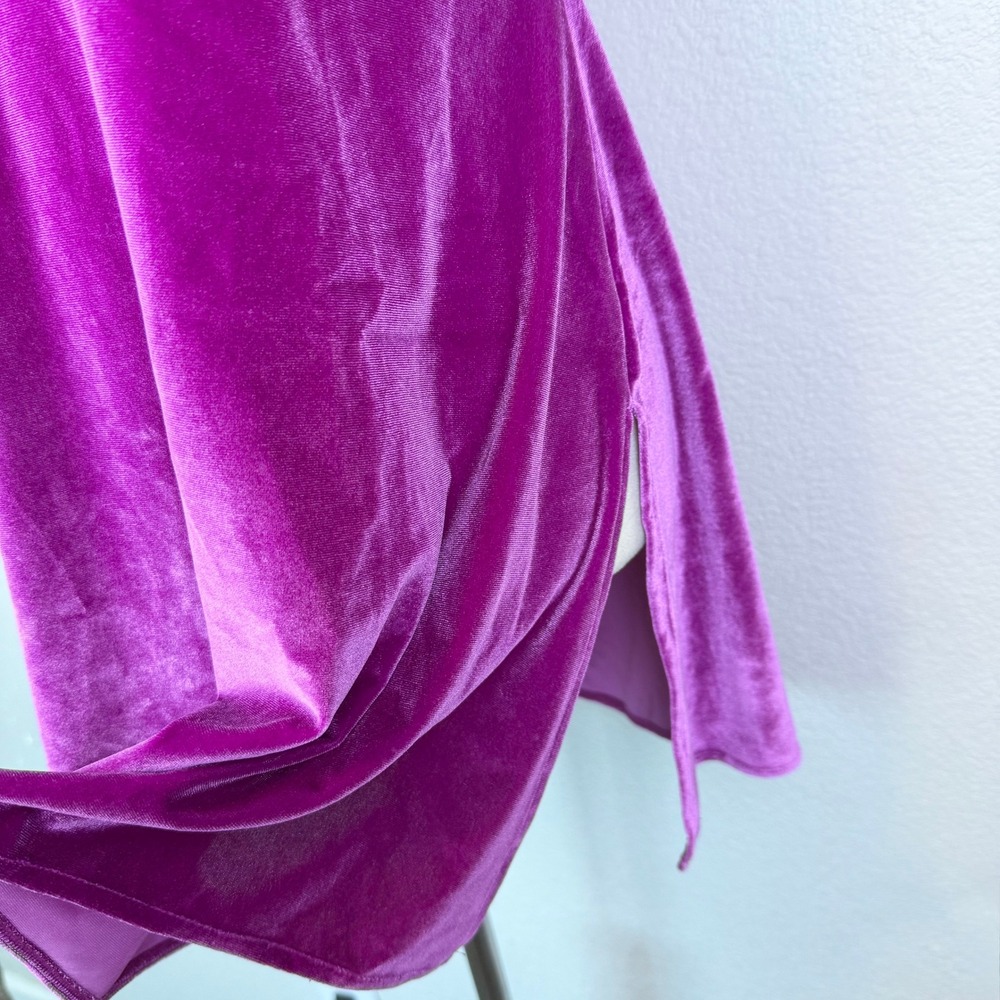 Savage X Fenty Magenta Velvet Vixen Lace Up Trim Slip Dress Strappy Chic Size 1X - Picture 5 of 8